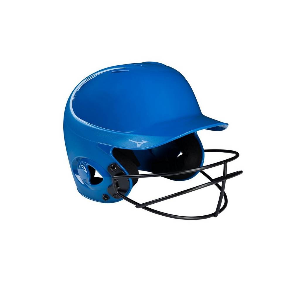 Mizuno MVP Series Solid Batting Helmet with Fastpitch Softball Mask - Bayan Kask - Kraliyet Mavisi T